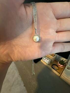 Freshwater Pearl Pendant Necklace in Sterling Silver
